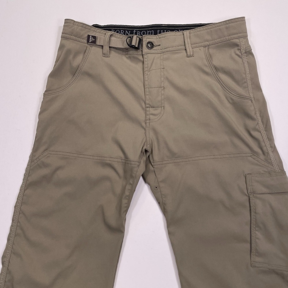 Prana Hiking Cargo Pants Men's 31x30 (32x28.5) Slim Fit Biege Brown